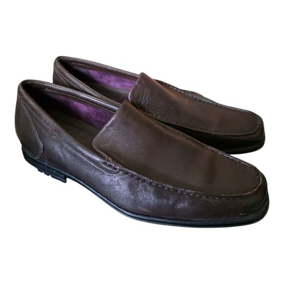 ROCKPORT Men's Brown Leather Slip-On Shoes - Size 9 1/2 - Picture 1 of 8